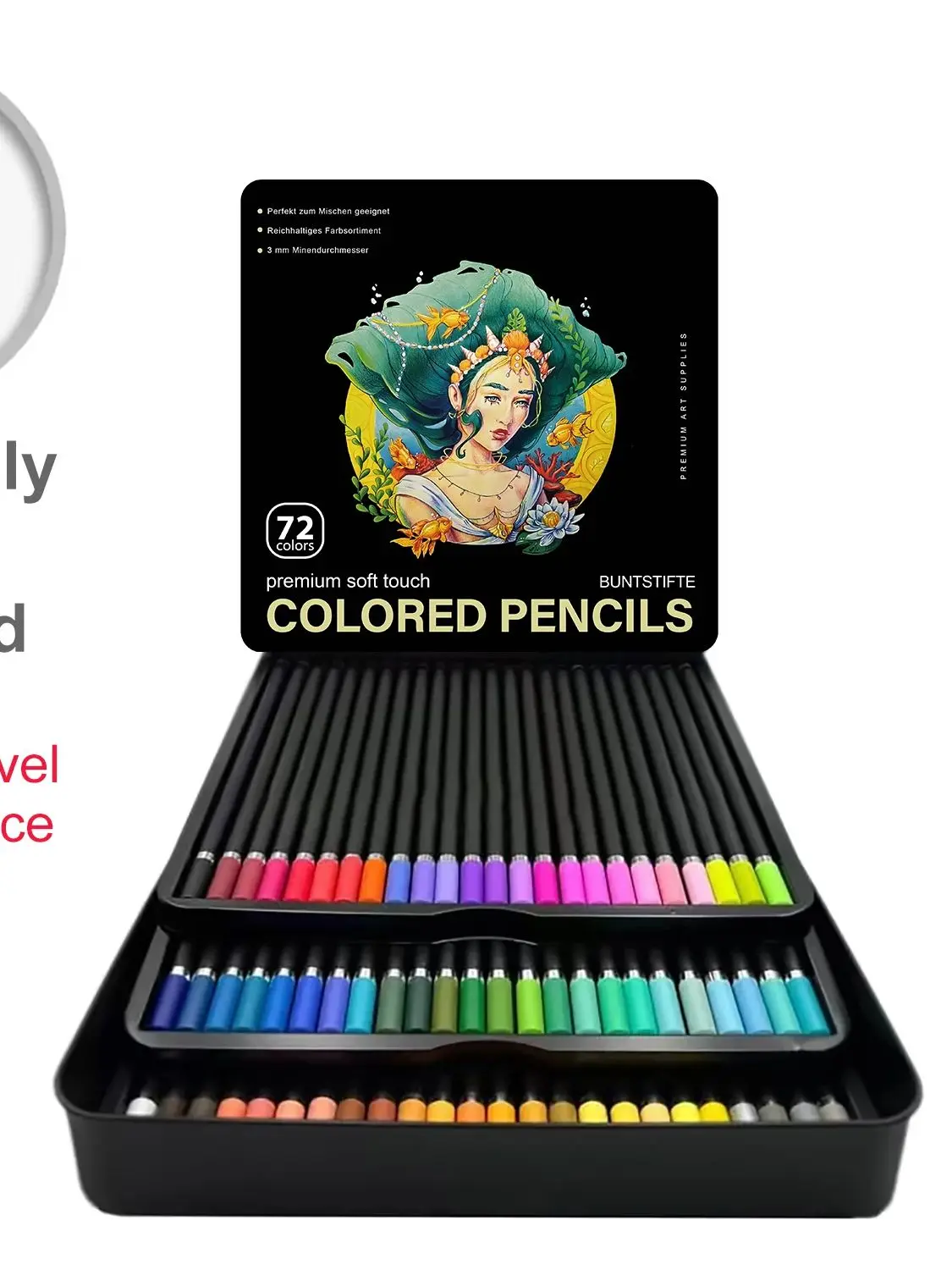 Art Supplies Buntstifte-Set | 72/120/180 Premium-Farbminen mit weichem Kern für erwachsene Künstler – Detail 12