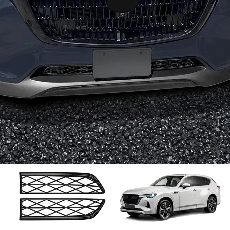 

ABS Black For Mazda CX-60 CX60 CX 60 2022 2023 2024 Front Bumper lower middle mesh Grille Grill Decorate Cover Trim Accessories