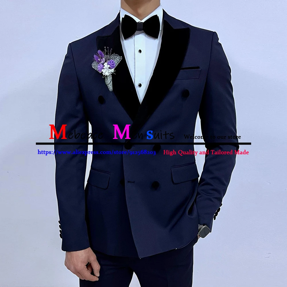 

Модный повседневный мужской костюм, облегающий деловой костюм для вечеринки, Мужская одежда, двубортный костюм для шафера, свадьбы, вечеринки, костюм из 2 предметов, блейзер и брюки