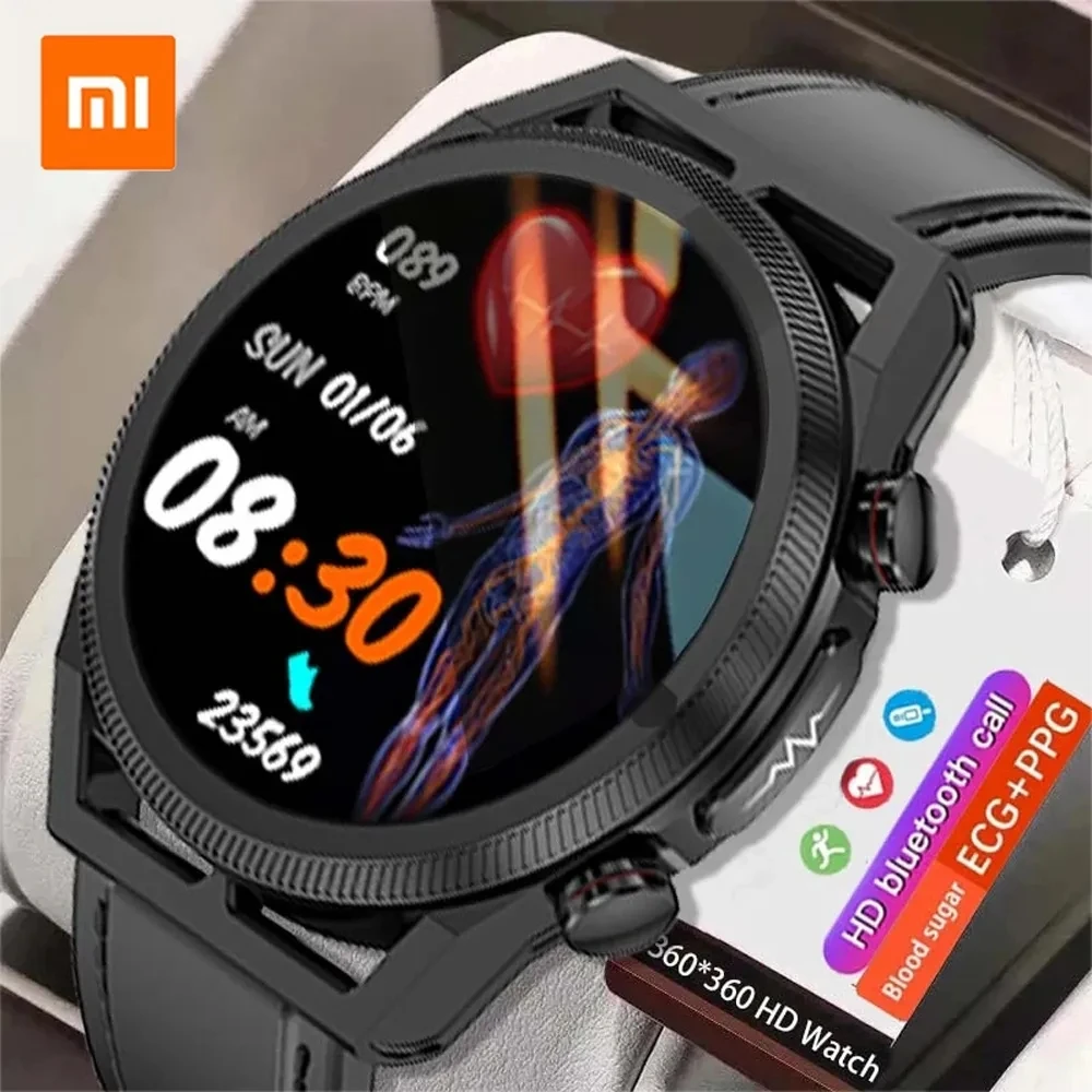 

XIAOMI 2023 Men Smart Watch ECG + PPG Bluetooth Call ossigeno nel sangue glucosio nel sangue monitoraggio dei lipidi nel sangue