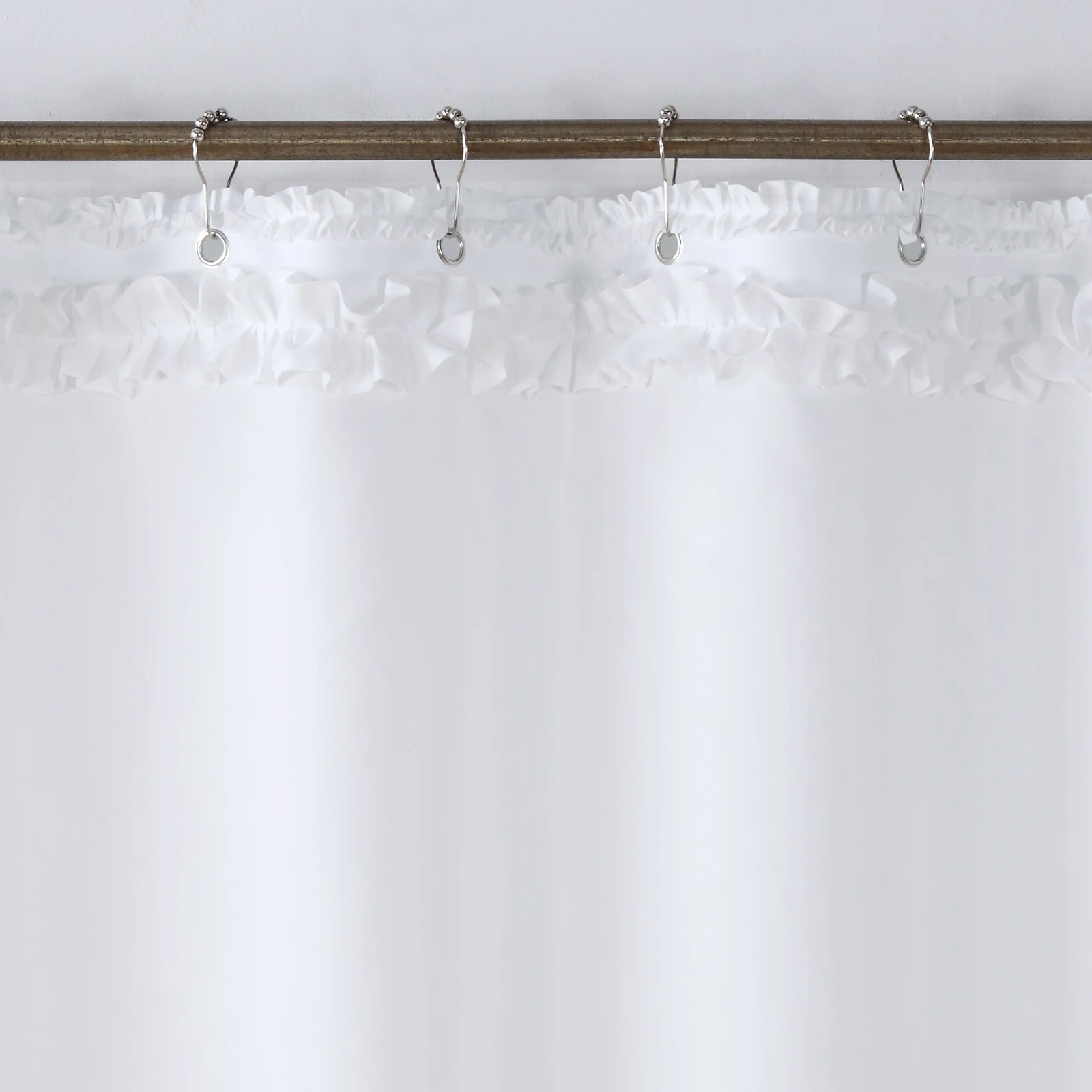Shower curtains Ruffled Modern Polyester Waterproof Fabric Solid Decoratived Farmhouse
