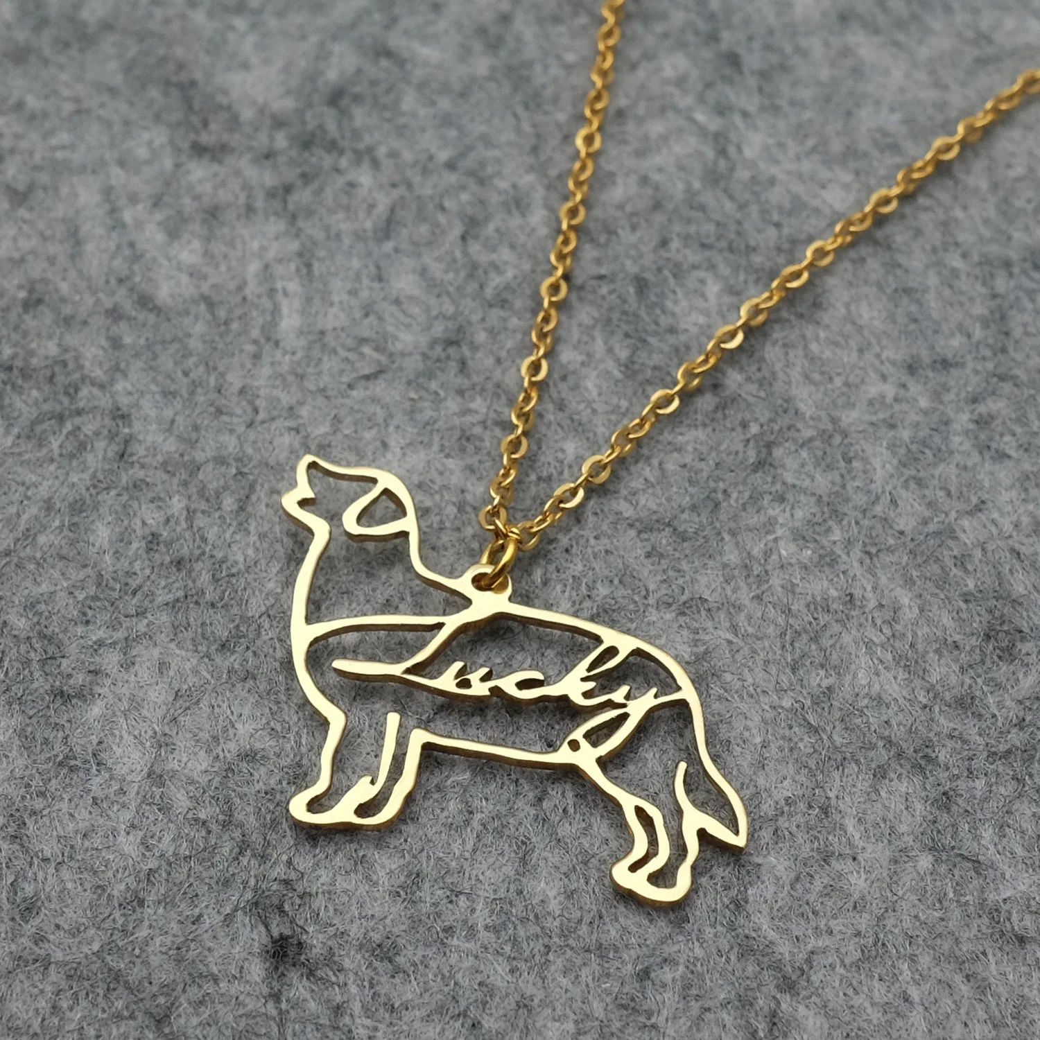 

Personalized Name Necklace For Women Pet Dog Shape Necklace Customized Jewelry With Name Animal Pendant Memorial Gift For Her