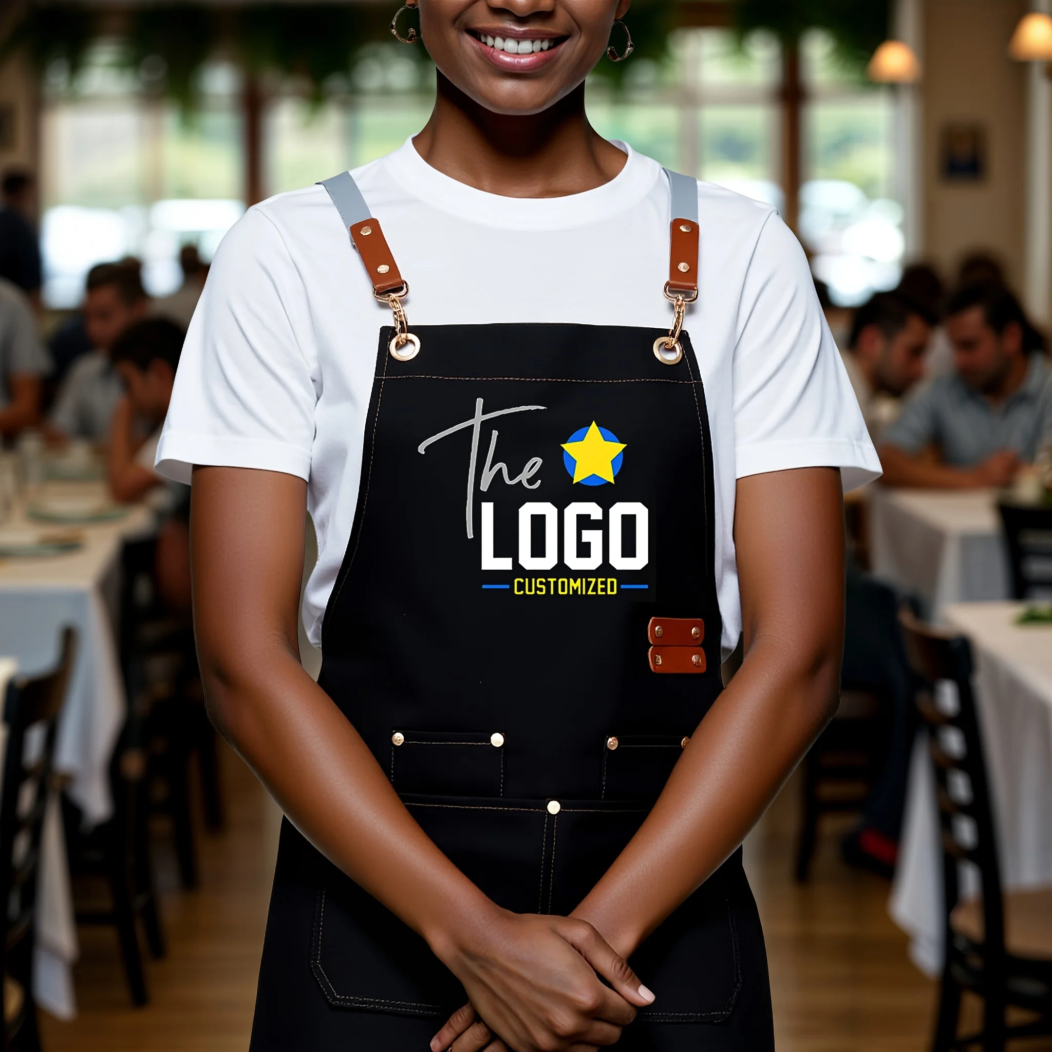 Personalized Adjustable Canvas Apron with Pockets