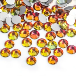 Premium AAAAA Glass Crystal Flatback Rhinestones for Nail Art and DIY Decorations (Red Volcano)
