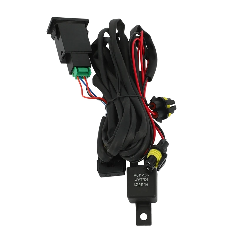 

Set Of Wiring Harness Sockets Wire + Switch With Led Indicators Relay Cable For Fog Light Lamp For Toyota