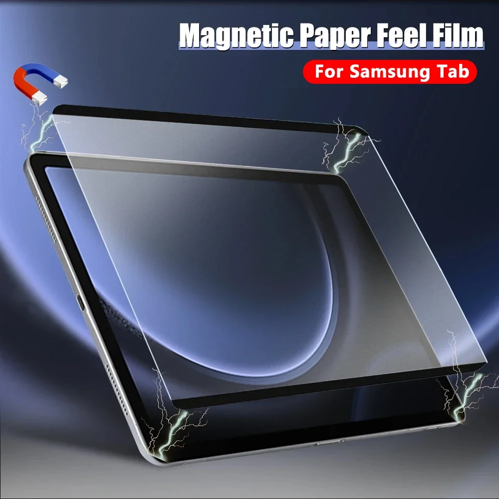 

Magnetic Like Paper Screen Protector For Samsung Tab A9+plus S9 FE S9 S6 S6 lite S7 S8 A8 S9 FE plus+ S7FE Reusable Screen Film