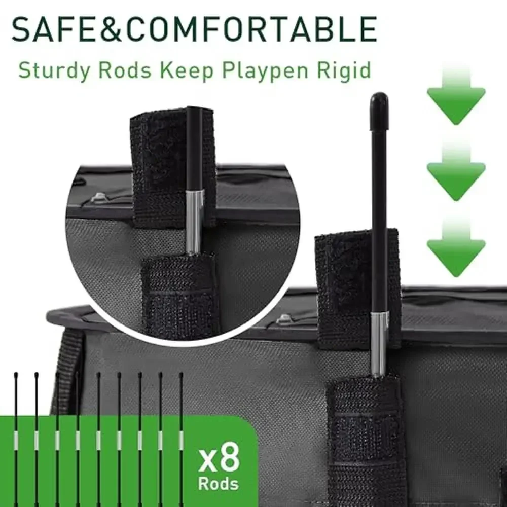 Portable Foldable Dog Playpen Crate Indoor/Outdoor Pet Exercise Kennel Easy Assembly & Storage Scratch-Resistant Mesh Zippered