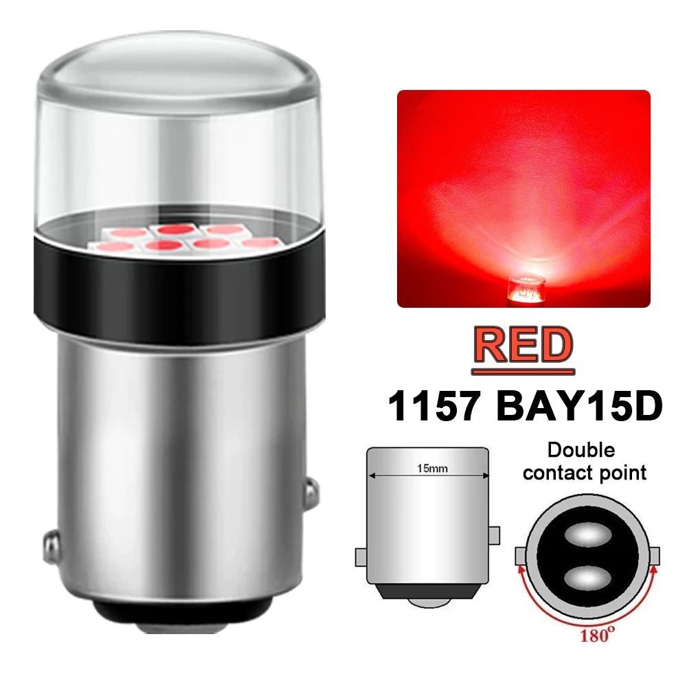 High-Performance LED Car Turn Signal Lights - White, Amber, Red - 1000 Lumens, 12V