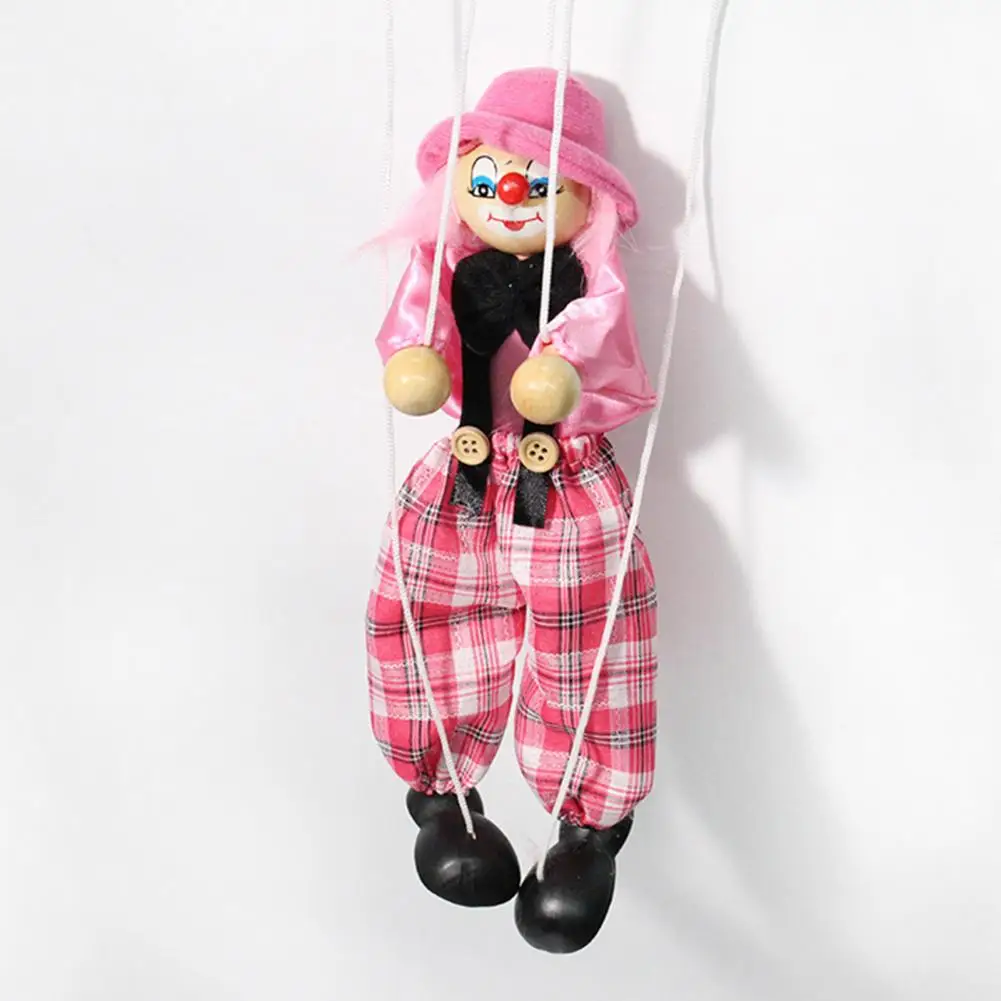Children Puppet Toy Wooden Marionette Clown Puppet Toy for Kids Hand Pirate Puppetry Doll with Pull Rope Birthday for Boys, miniature figurines