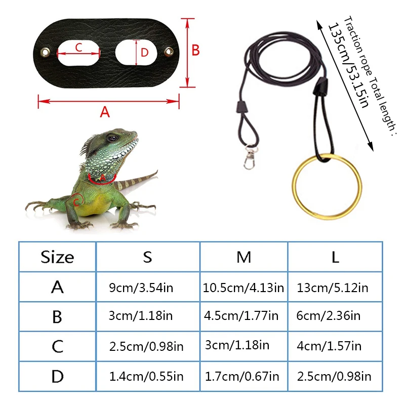 1 Set Lizard Traction Rope Adjustable Reptile Bearded Dragon Harness  Leather Leash with Wing Pet Lizard Traction Belt Pet Supply - AliExpress