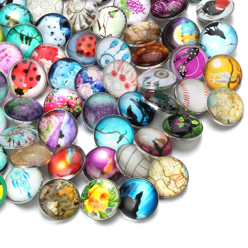 18mm Snap Jewelry Mix Many Styles Metal Snap Buttons 10pcs/lot metal snap buttons
