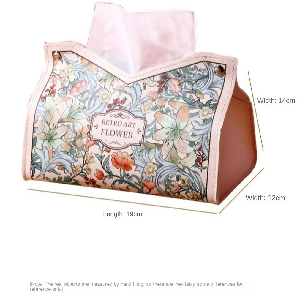 Fashion Leather Tissue Box Car Interior Pull-down Pocket Tissue Storage Box Multi-functional Paper Holder 6