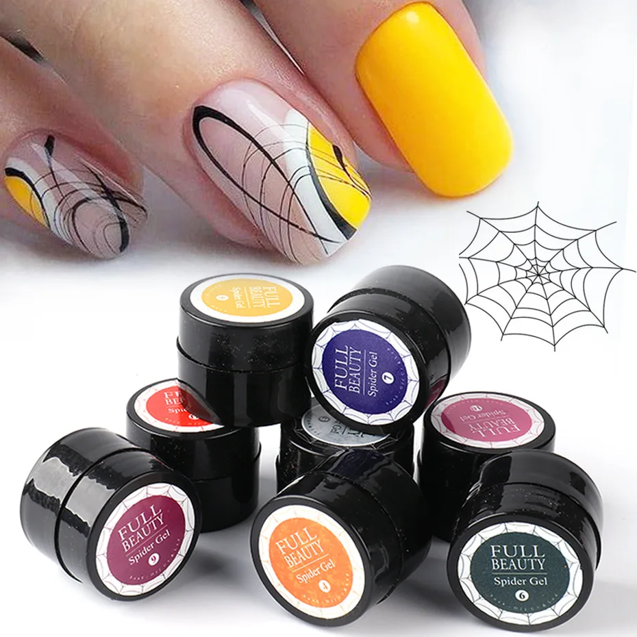 12 Colors Nail Art Spider Gel Design Painting UV Nail Polish Strong Stretch  Glue Graffiti Wire Pulling Silk Nail Gel Spider|Nail Gel| - AliExpress