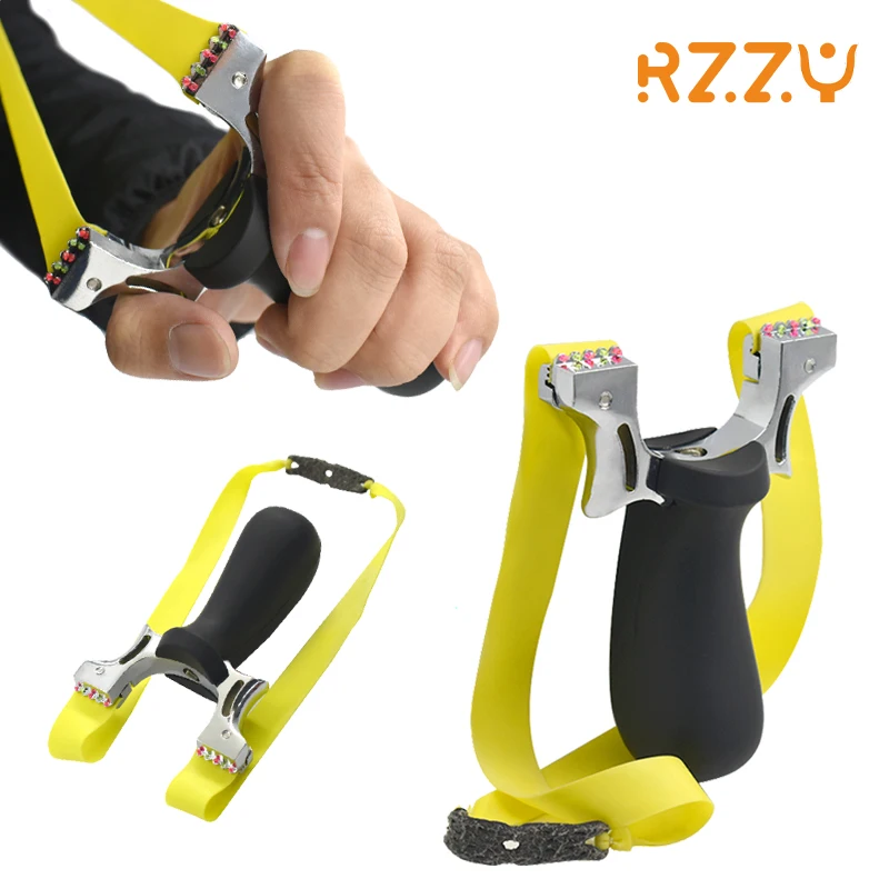 

Полимерная Рогатка с плоской резиновой лентой, охотничьи прицелы, удобная ручка, уличные спортивные игрушки, аксессуары для игр, ремни, инструменты для стрельбы