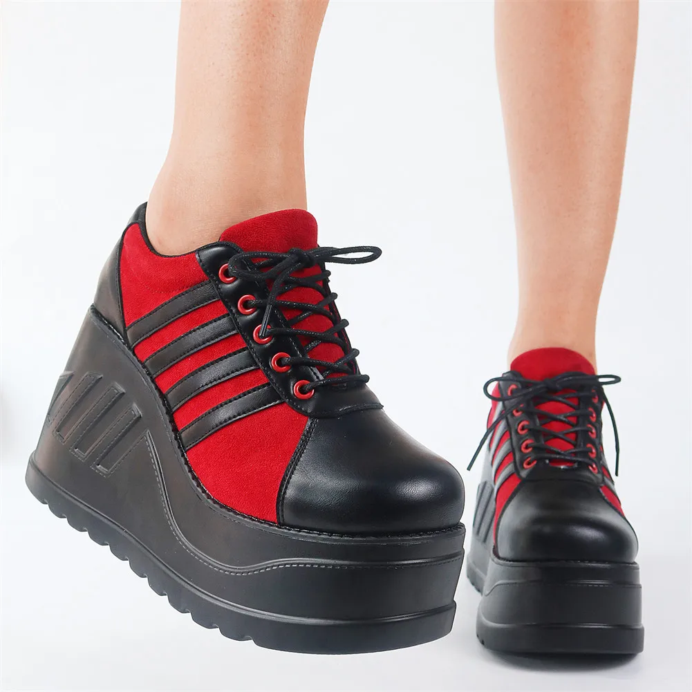 Women Shoes Big Size 35-43 Brand Design Female High Heels Goth Flats Cosplay Platform Sneakers Street Punk Wedge