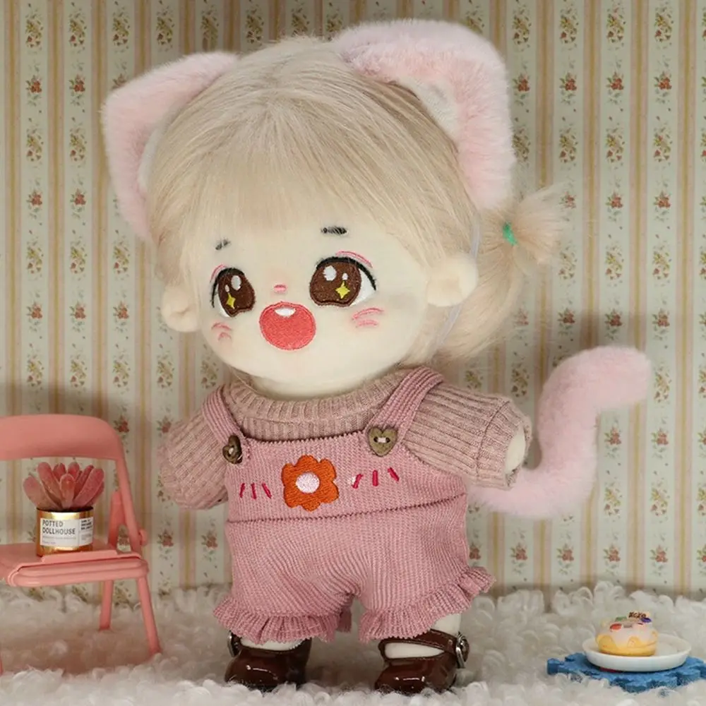 20cm Puppen Zubehör niedlichen Plüsch Katzen ohr Stirnband haarigen Schwanz für Baumwolle Stofftiere Kopf bedeckung Idol Puppen Haar Dekor – Detail 19