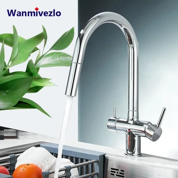 Wanmivezlo Estendi Ugello Rubinetto Della Cucina Ruota di 360 Gradi Miscelatore Caldo Freddo Rubinetti Da Cucina Doppia Maniglia Rubinetto Dell'acqua Potabile 1