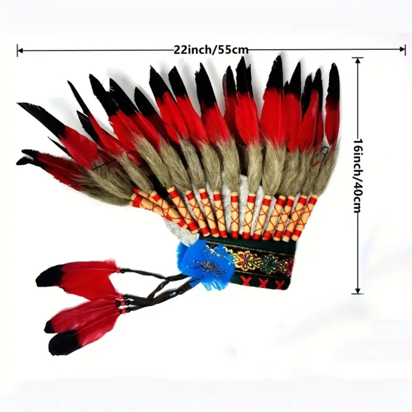 Native American Chief Headdress Headpiece Cosplay Hat For Halloween Party