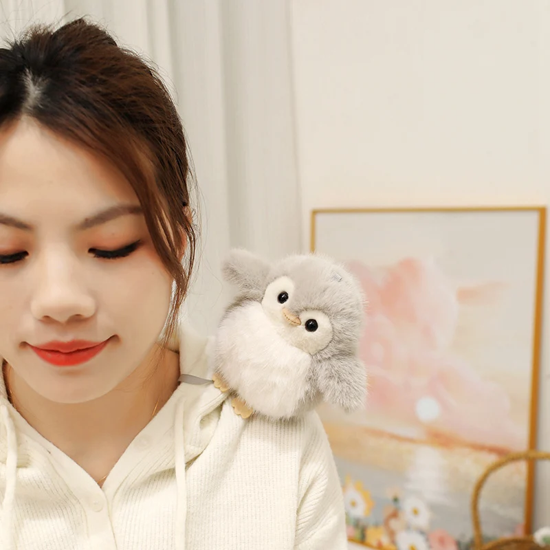 Cute Kawaii Plush Toys Penguin Owl Standing Shoulder Dolls