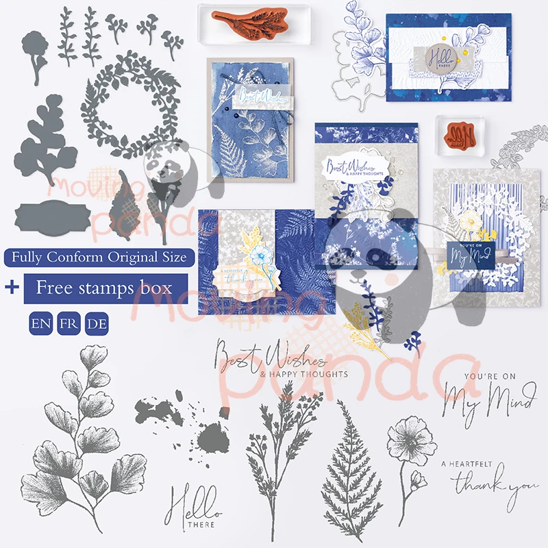 2022 New Arrival Plants Clear Stamps And Metal Cutting Dies For Diy Dies Scrapbooking Paper Cards Embossing Decoration Craft Die