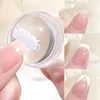 Heallor Transparent Nail Stamper with Scraper 2pcs Jelly Silicone Stamp for French Nails Manicuring Kits Nail Art Stamping Tool 2