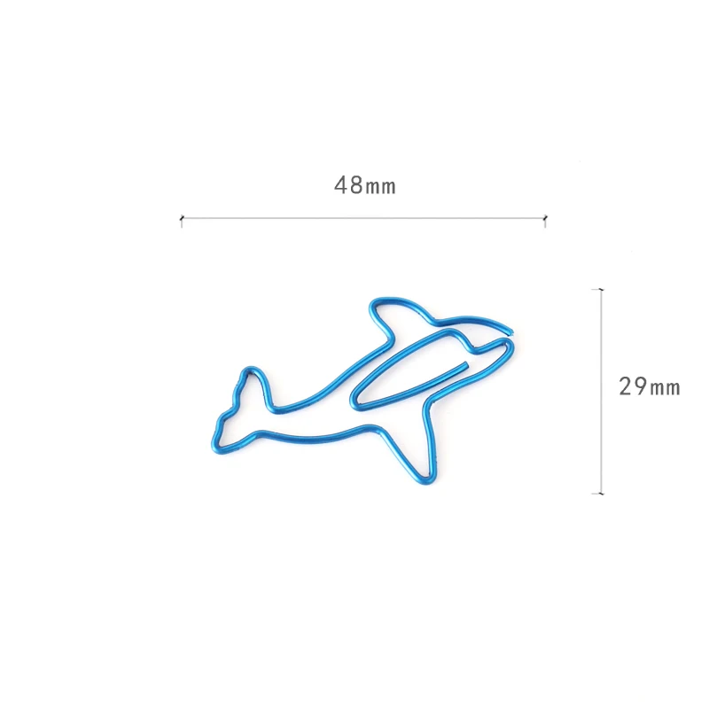 Dolphin Shape Paperclip Bright Color Blue Whale Sea Animals Paper Clips Decorative Shark Killer Whale Pin Great White Shark Clip