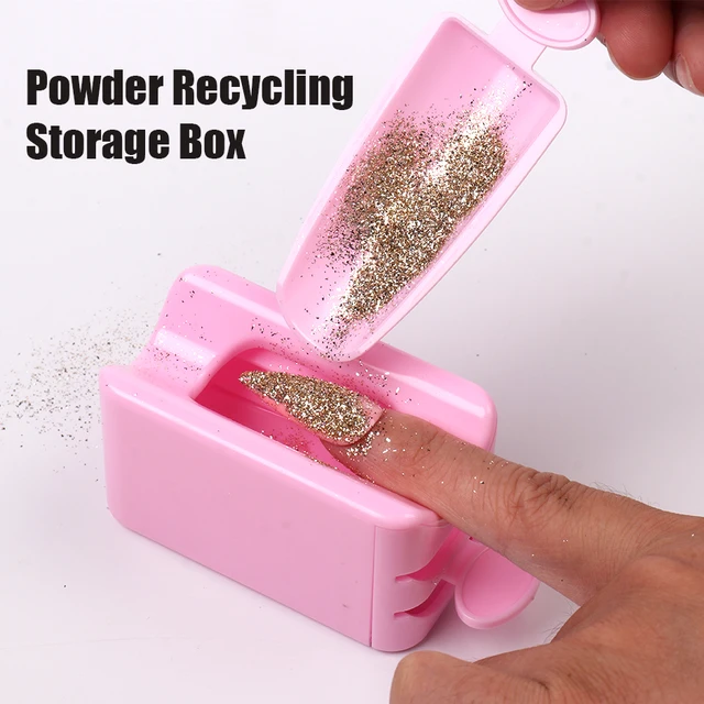 Doppelschicht Pulver Recycling Aufbewahrungsbox Nagel Maniküre Werkzeug Glitter Pailletten Sammlung Tragbarer Behälter DIY Zubehör Zubehör