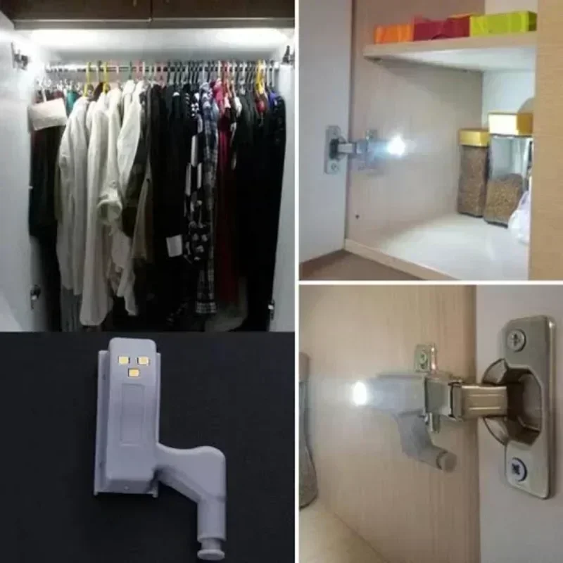 Cabinet Lights LED Inner Hinge Lamp Universal Wardrobe Cupboard Door Sensor Lights Bedroom Wardrobe Kitchen Closet Night