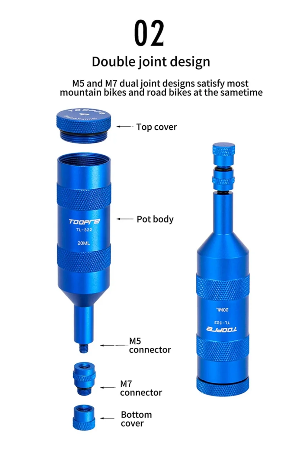 TOOPRE Fahrrad Öl Topf Tragbare Mountain Road Fahrrad Öl Lagerung Tank Radfahren Disc Bremsscheibe Bremse Öl Nachfüllen Werkzeug Outdoor Reparatur – Detail 5