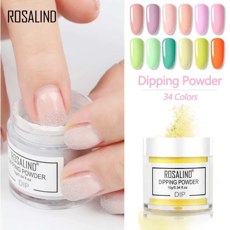 

ROSALIND Dip Nail Powder Natural Dry 10g Acrylic Nails Pigment Powder Nail Art Decorations Dipping Powder Set Dust Accessories