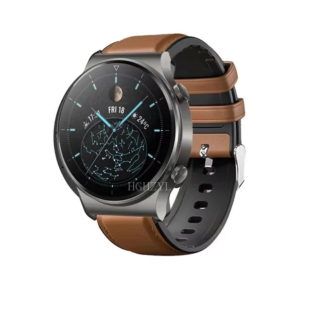 سوار من الجلد الطبيعي لساعة هواوي gt4 gt 3 2 برو ،...