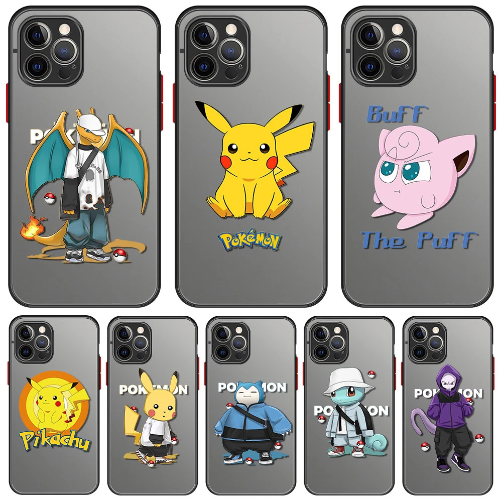 Fashion Pokemon Matte Hard Case For Apple Iphone 13 11 Pro Max 12 Mini X Xs Se 22 7 8 Plus 6 6s Sofe Edge Phone Cover Sac Aliexpress