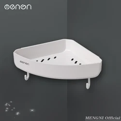 MENGNI Wall-Mounted Bathroom and Kitchen Corner Storage Rack Set (Triangle With hook)