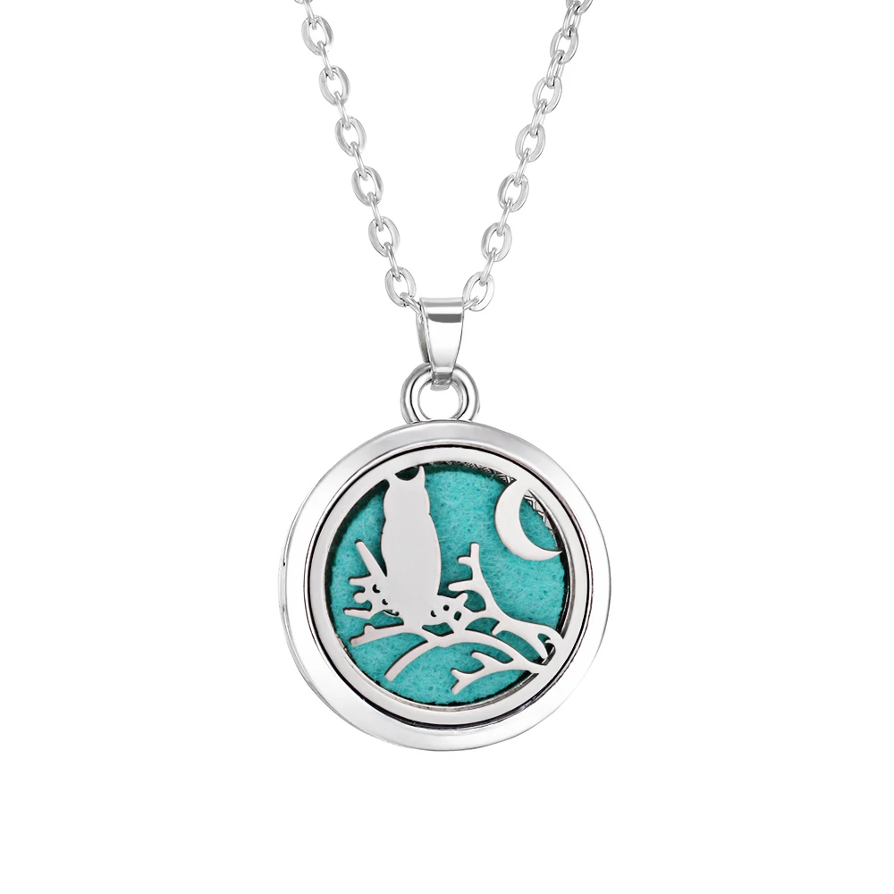 Tree of Life Aromatherapy Necklace - Essential Oil Diffuser Locket in Stainless Steel