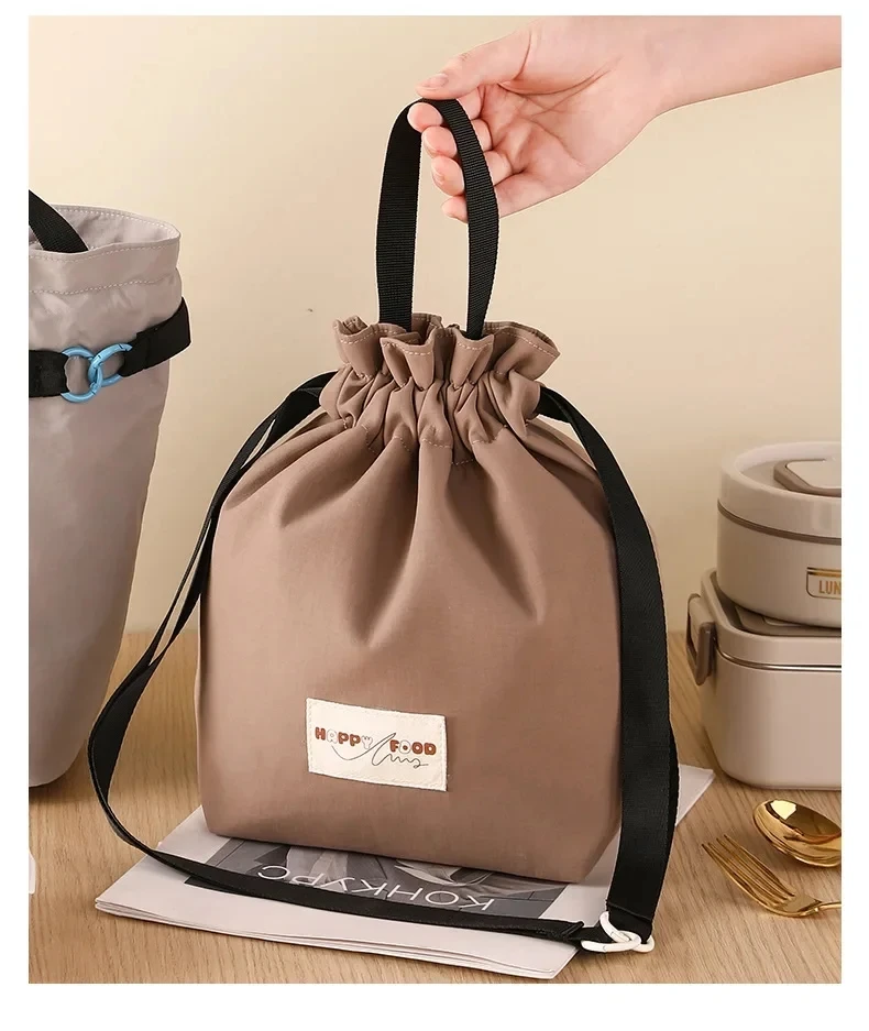 Lunchbox-Tasche mit großem Fassungsvermögen, wasserdichte, isolierte Tasche, tragbare, verdickte Handtasche für Studenten und Büroangestellte – Detail 17