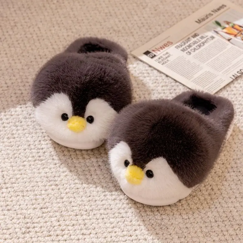 Lovely Cartoon Penguin Slippers Woman Home Keep Warm Shoes