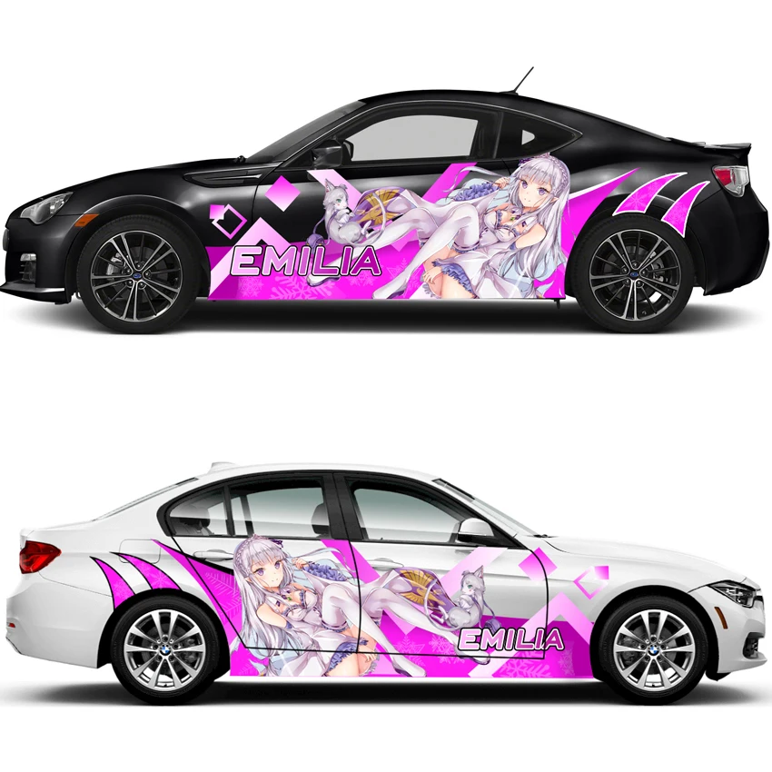 Japan Itasha Vinyl Car Sticker Anime Cartoon Re Zero Emilia Door Side Decals  Ralliart Rally Hood Stickers On Car Accessories - Car Stickers - AliExpress