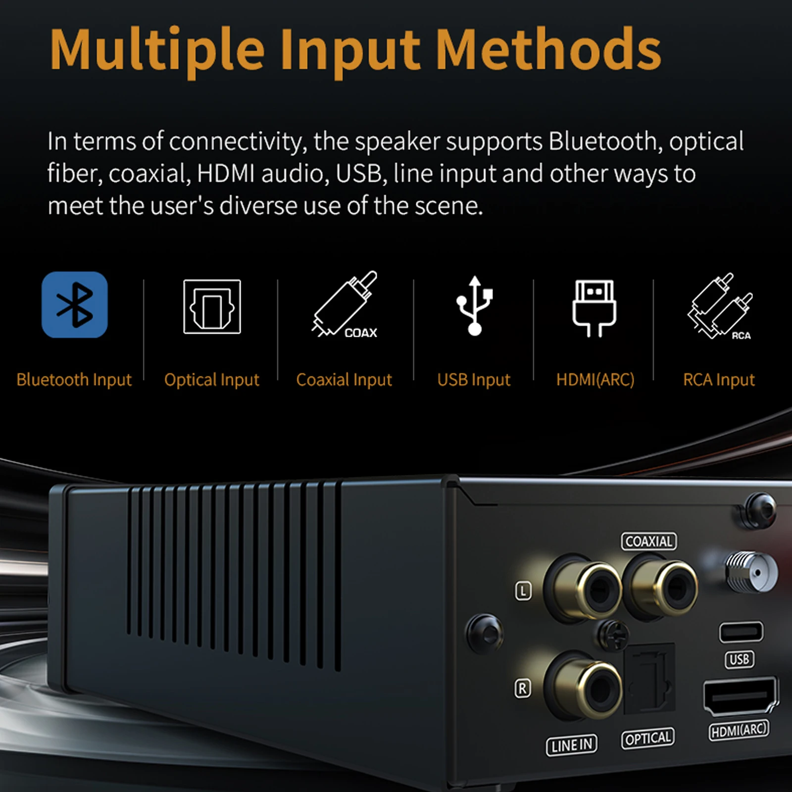 SMSL-A200高解像度パワーアンプ,USB, HDMI,光,Bluetooth 5.0, 24