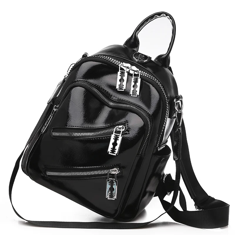 Small Backpack Women Multifunctional PU Leather Backpacks 2021 New Fashion High Quality Ladies Casual Travel Backpack School Bag