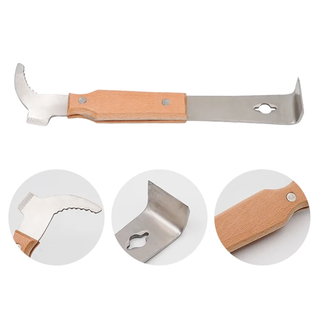 أدوات خلية النحل لتربية النحل من النوع J بمقبض خشبي منتج سكين العسل مكشطة خلية النحل لمعدات مستلزمات تربية النحل