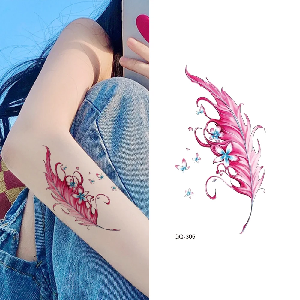 Piccolo adesivo per tatuaggio temporaneo impermeabile Farfalla colorata  Fiore Loto Pianeta Luna Donna Body Art Polso Collo Mini Tatoo falso -  AliExpress, image size:1000x1000