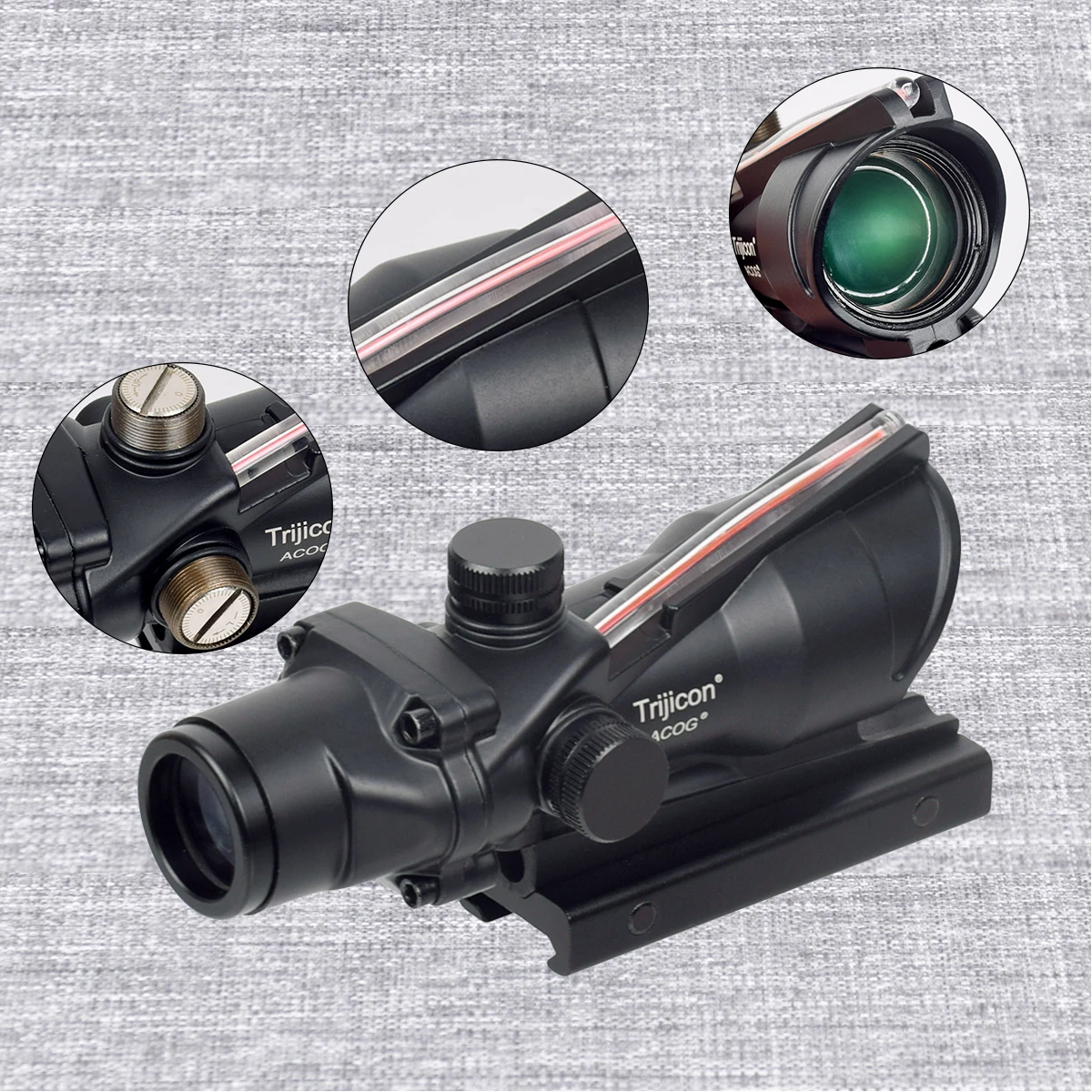 Trijicon ACOG 4X32 4X Magnifier Real Fiber Optics Red Green Dot Rifle Scope With RMR Hunting Sight ACOG Killflash Cover Cap tactical magnifier scope red dot sight rifle lens protector