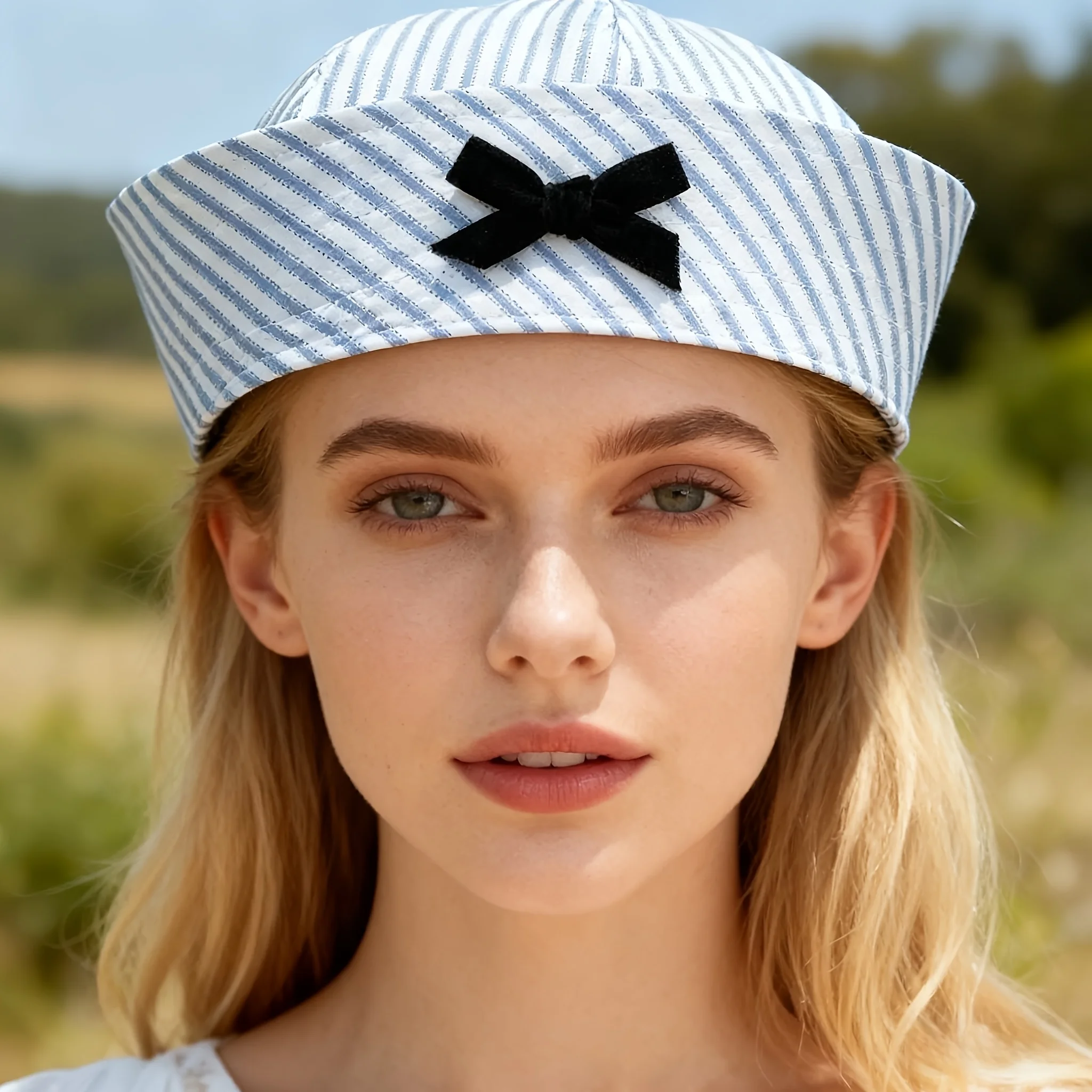HongLuan Matrosenhut mit Schleife in Schwarz/Rosa für Strand-Cosplay, Kapitänshüte, gestreifte Frau, Rave-Festivals-Accessoires und Partykappen für Herren – Detail 24