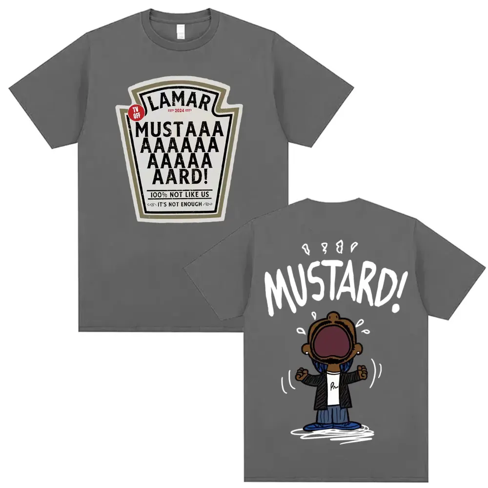 Kendrick Lamar Mustard T Shirts Unisex Harajuku Hip Hop Short Sleeve Popular Music T Shirt Men's Casual Cotton Oversized T-shirt 3