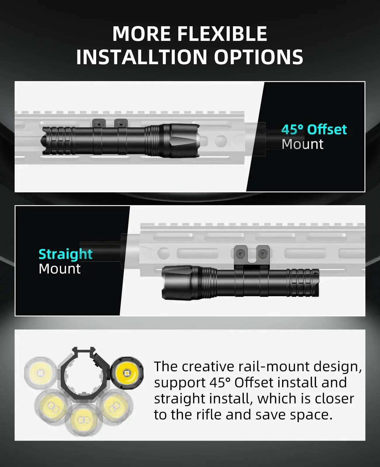 Tactical Rechargeable Flashlight for Hunting Camping