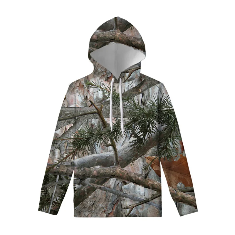 thumbnail image 1 of Sudadera con capucha con estampado 3D de camuflaje de caza para hombre y mujer, sudadera con capucha con estampado de hojas de árbol, sudadera con capucha de manga larga, sudadera holgada de calle, 1 of 5