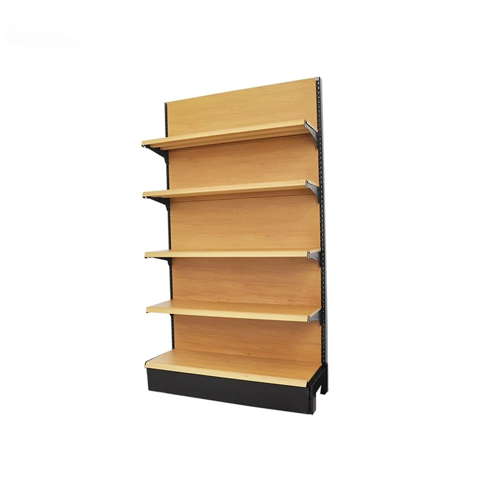 Scaffale Della Gondola Dello Scaffale Del Supermercato Della Pianura Del Metallo Di Legno Di Qualità Superiore