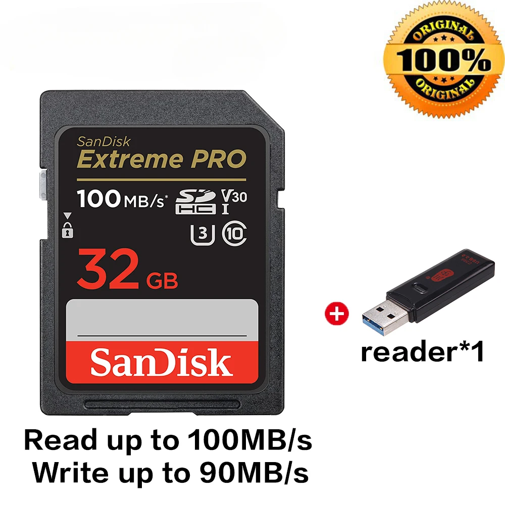 Sandisk – Carte Sd Extreme Pro U3 V30, 32 Go, 512 Go, 128 Go, 256