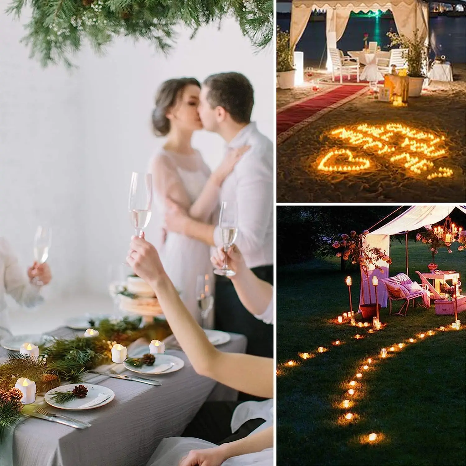 Battery-Operated LED Flickering Candles - Warm Ambiance Lighting Pack