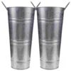 2 Pcs Milk Jug Retro Tin Barrel Vase Metal Vases for Flowers Flowerpot Bucket Centerpieces Buckets Galvanized 6